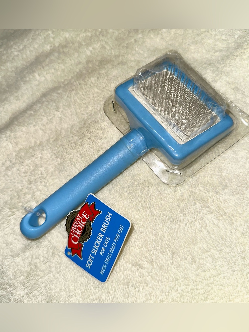 Grreat Choice Cat Soft Slicker Brush Blue Pet Grooming Undercoat Shedding NWT